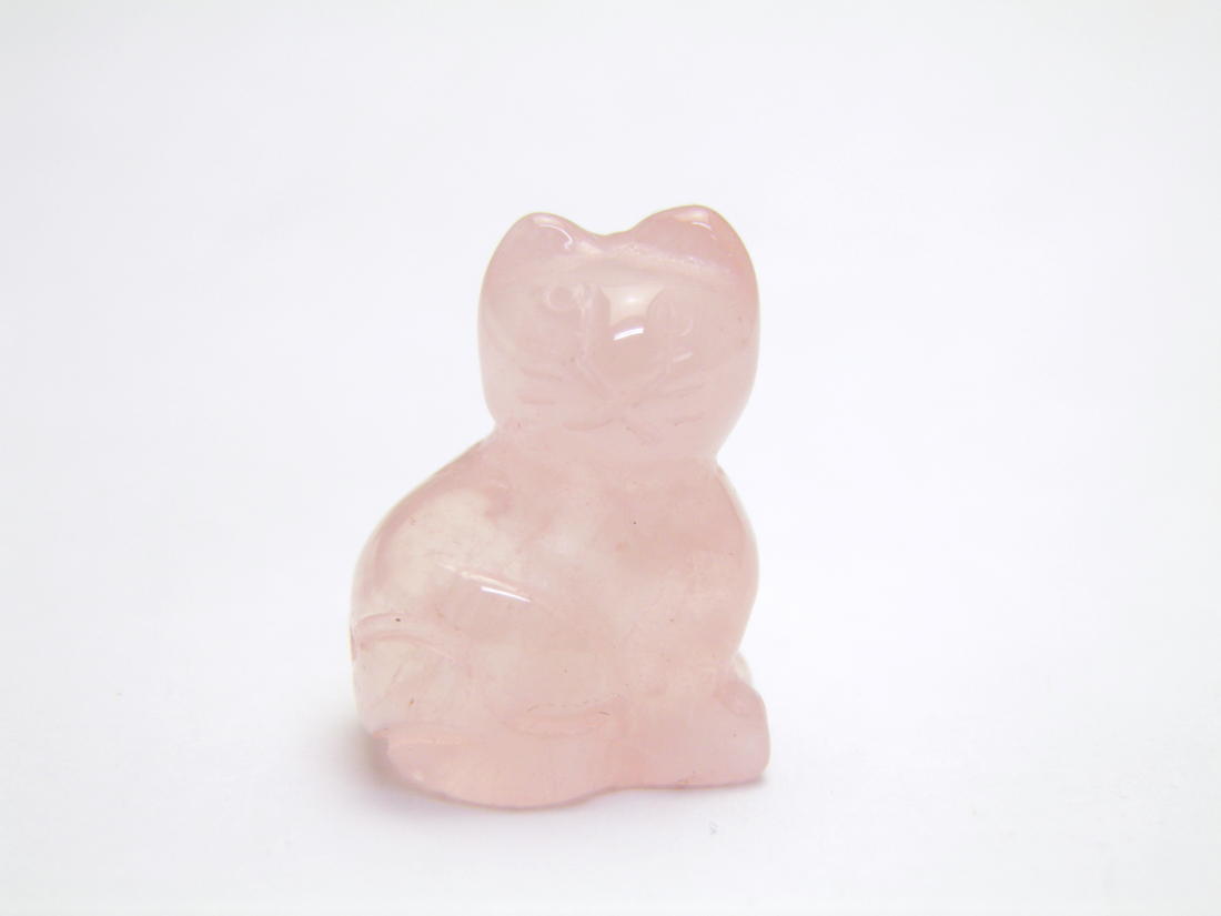 ミニ彫り物 座り豆猫 ローズクォーツ 天然石 パワーストーン プチギフト 転勤 退職 お礼 母の日 敬老の日 クリスマス ギフト / インペリアルオーラ おしゃれ かわいい オシャレ 可愛い プレゼント ギフト 贈り物