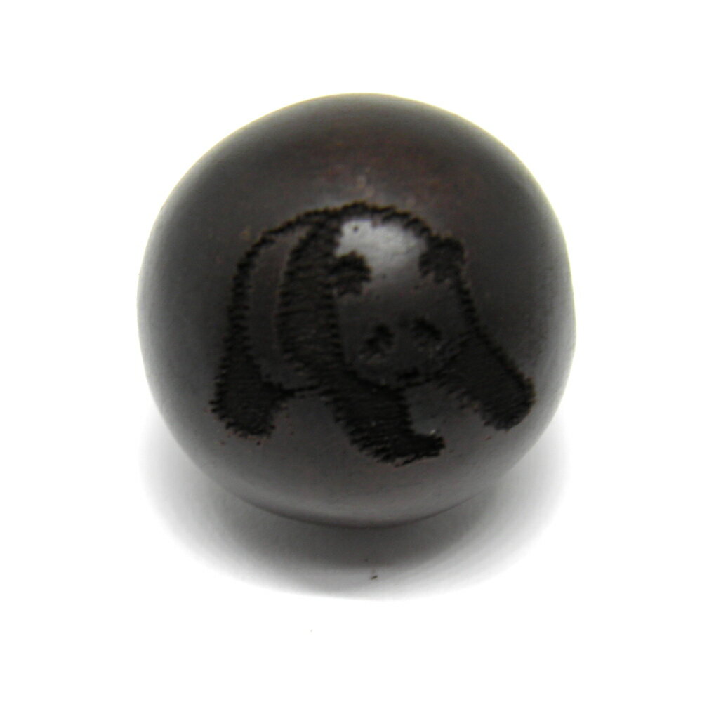 パンダ 黒檀 セミラウンド 20mm 横穴 彫刻ビーズ・彫りビーズ 手作りにオススメ！ 天然石 パワーストーン / インペリアルオーラ おしゃれ かわいい オシャレ 可愛い プレゼント ギフト 贈り物