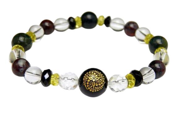 天然石 戦国武将 黒田官兵衛 オニキス 水晶 ブラッドストーン ブレスレット 天然石 風水 パワーストーン / インペリアルオーラ おしゃれ かわいい オシャレ...