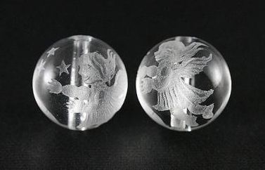 天使 キラキラ 水晶素彫り 12mm玉ビーズ 一粒売り 天然石 パワーストーン / インペリアルオーラ おしゃれ かわいい オシャレ 可愛い プレゼント ギフト 贈り物