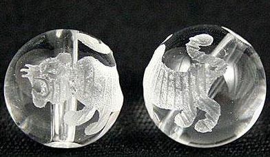 水晶16mm 素彫り 虎 【彫刻 一粒売りビーズ】 / 天然石、パワーストーンの専門店インペリアルオーラ おしゃれ かわいい オシャレ 可愛い プレゼント ギフト 贈り物
