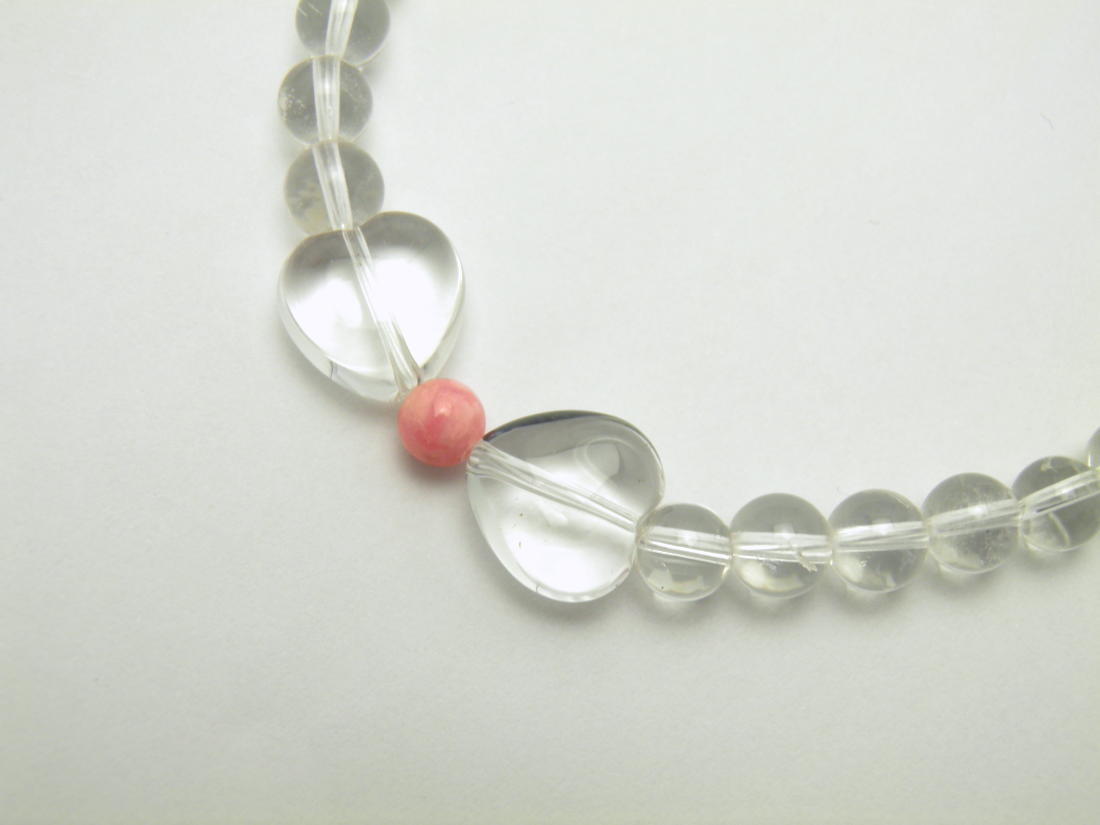 母の日ギフト ハート型 水晶10mm インカローズ4mm ネックレス 送料無料 天然石 パワーストーン / インペリアルオーラ おしゃれ かわいい オシャレ 可愛い プレゼント ギフト 贈り物