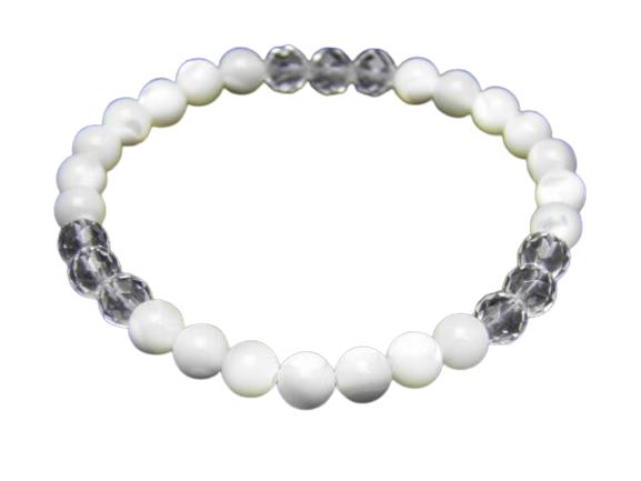 6mmシンプル3x3ブレスレット マザーオブパール 【AB0001シリーズ】風水 パワーストーン / インペリアルオーラ おしゃれ かわいい オシャレ 可愛い プレゼント ギフト 贈り物