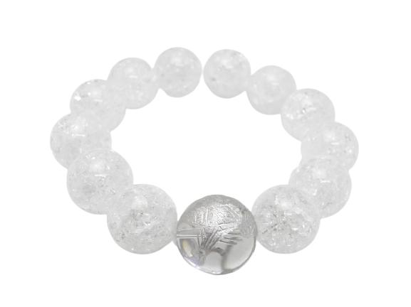 鳳凰 水晶 銀彫り 彫刻 20mm 爆裂水晶 18mm ブレスレット 天然石 パワーストーン / インペリアルオーラ おしゃれ かわいい オシャレ 可愛い プレ...