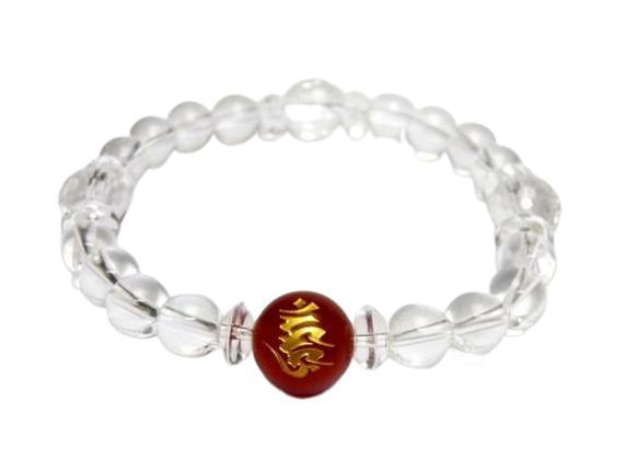 ウーン 愛染明王 (あいぜんみょうおう) ブレスレット 梵字玉 数珠 ブレスレット 天然石 風水 パワーストーン / インペリアルオーラ おしゃれ かわいい オ...