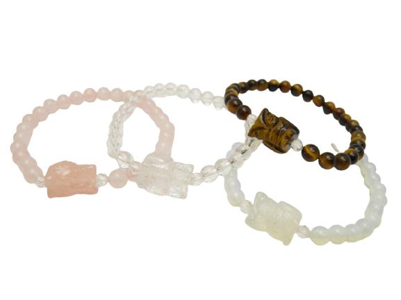 ふくろう(フクロウ) 彫刻ビーズ ブレスレット 風水 パワーストーン / インペリアルオーラ おしゃれ かわいい オシャレ 可愛い プレゼント ギフト 贈り物