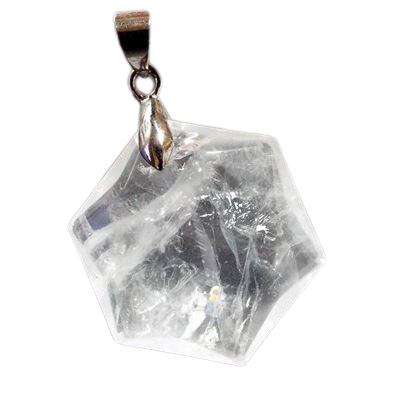 六芒星 ヘキサグラム ダビデの星 ペンダントトップ 約25mm クラック水晶 1個売り 天然石 パワーストーン / インペリアルオーラ おしゃれ かわいい オシ...