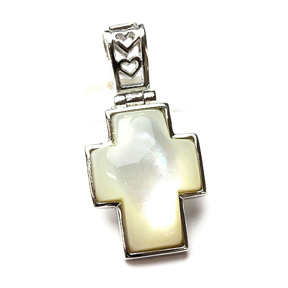 天然石 クロスハートペンダントトップ マザーオブパール 1個売り パワーストーン マザーオブパールPT レディース メンズ クロスペンダントヘッド パワーストー...