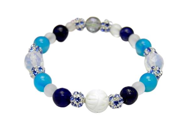 蓮花ブレスレット 数珠 ホワイトオニキス オブシディアンオパール 天然石 風水 パワーストーン プチギフト 転勤 退職 お礼 お祝い 誕生日 母の日 敬老の日 ...