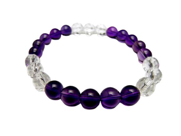 8mmシンプル3x3ブレスレット アメジスト 【AB0003シリーズ】風水 パワーストーン プチギフト 転勤 退職 お礼 母の日 敬老の日 クリスマス ギフト ...