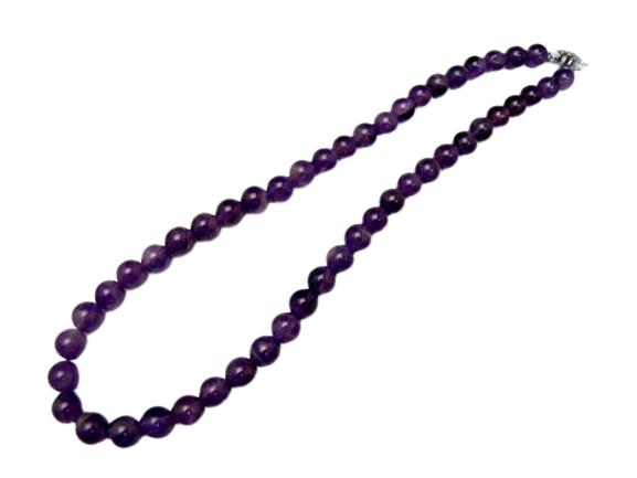 母の日ギフト アメジスト ネックレス 8mm玉 【恋愛成就の石】 天然石 パワーストーン / インペリアルオーラ おしゃれ かわいい オシャレ 可愛い プレゼン...
