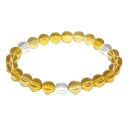 【8mm_Simple_3´sブレスレット】 シトリンクォーツ/黄水晶(Citrine)/太陽の象徴/商売/金運/幸福/お守り 風水 パワーストーン / インペ...