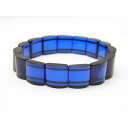 リトアニアアンバー サファイアブルーカラー リトアニア染め 琥珀 ポーランド産 バングル ブレスレット 約13x14mm前後 パワーストーン / インペリアルオ...