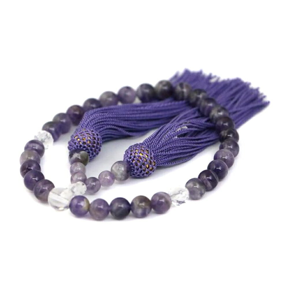 数珠(念珠)8mm いざという時の必需品 シェブロンアメジストの数珠 シェブロンアメジスト 女性用 パワーストーン / インペリアルオーラ おしゃれ かわいい ...