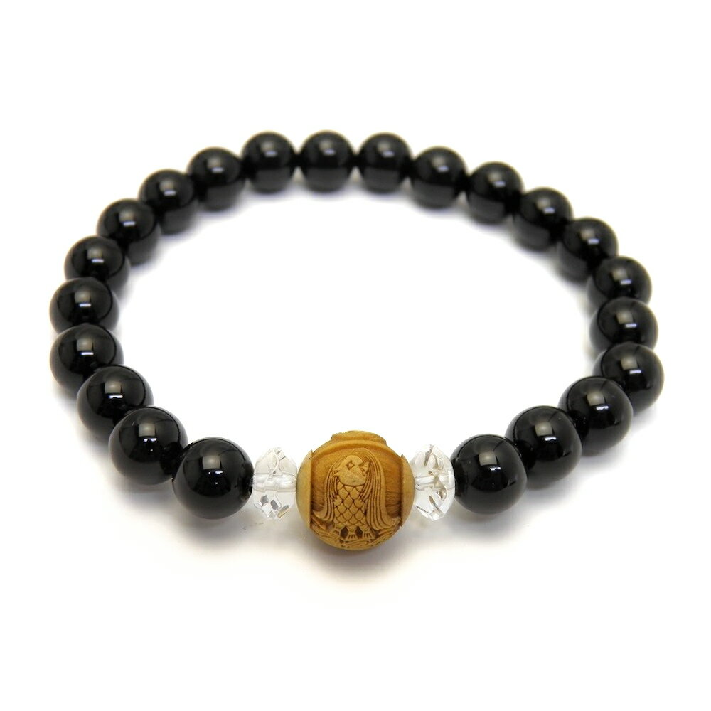 【浮彫】アマビエ 柘植玉 12mm オニキス ブレスレット 天然石 パワーストーン お試し ポイント消化 プチギフト 転勤 退職 お礼 母の日 父の日 敬老の日...