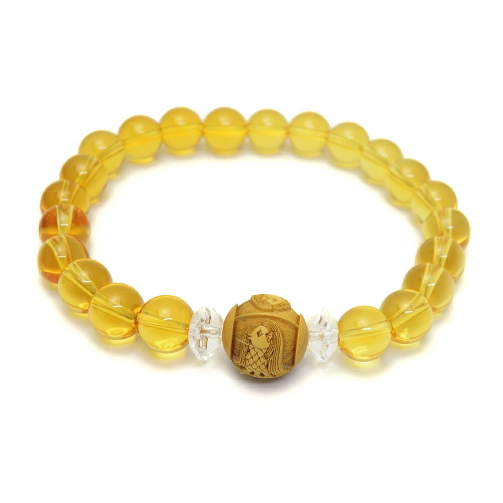 【浮彫】アマビエ 柘植玉 12mm シトリンクォーツ ブレスレット 天然石 パワーストーン お試し ポイント消化 プチギフト 転勤 退職 お礼 母の日 父の日 ...