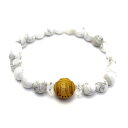 【浮彫】アマビエ 柘植玉 12mm ホワイトハウライト ブレスレット 天然石 パワーストーン お試し ポイント消化 プチギフト 転勤 退職 お礼 母の日 父の日...