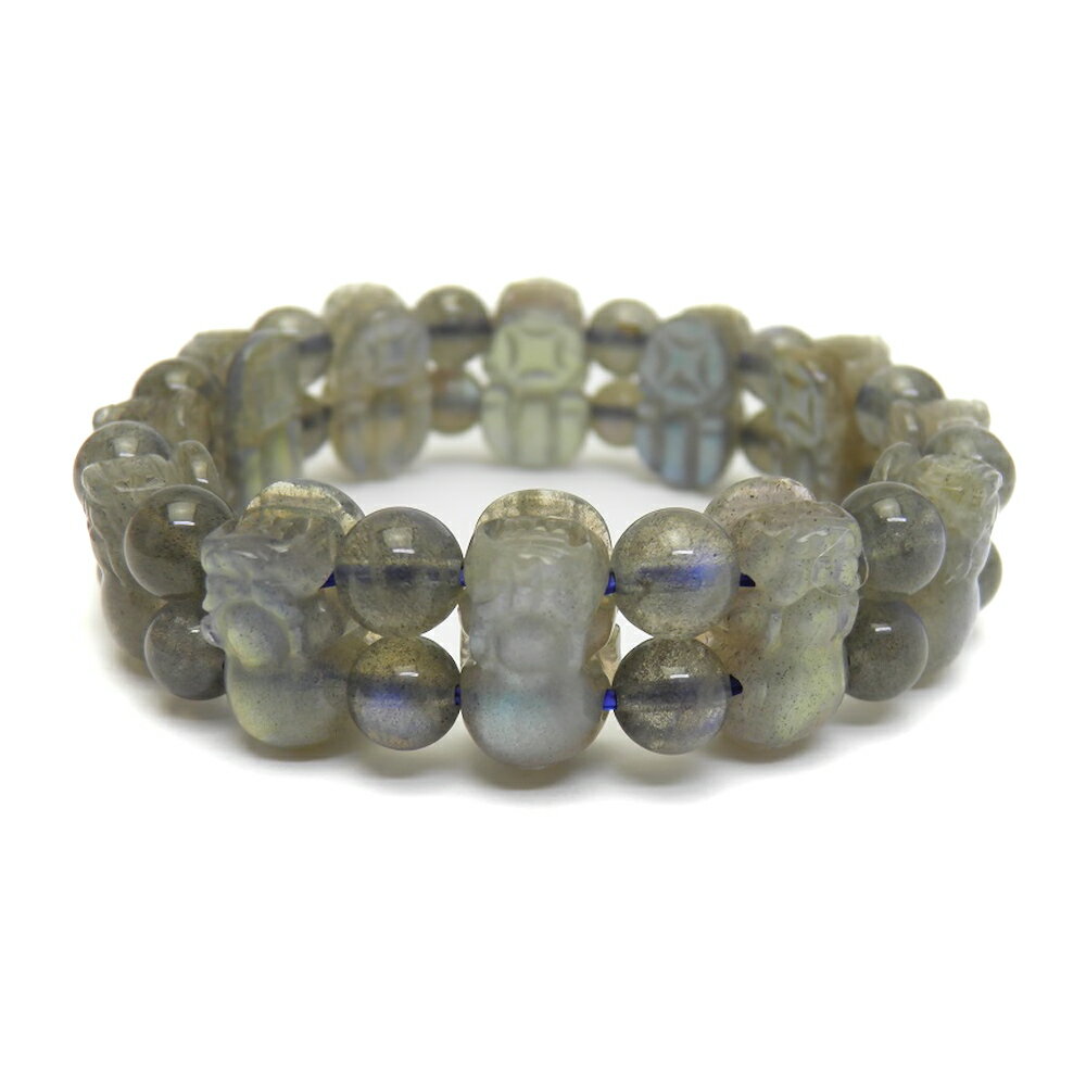 ラブラドライト 7.5x16.5mm 貔貅(ひきゅう) バングル 1点物 天然石 パワーストーン プチギフト 転勤 退職 お礼 母の日 ギフト / インペリアル...