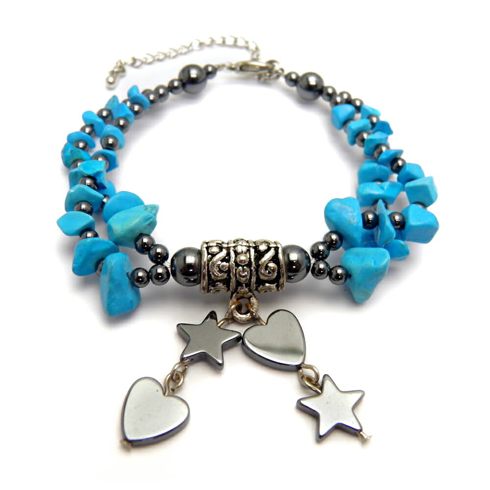 さざれヘマタイトブレスレット ハウライトトルコ 風水 パワーストーン プチギフト 転勤 退職 お礼 母の日 敬老の日 クリスマス ギフト / インペリアルオーラ...