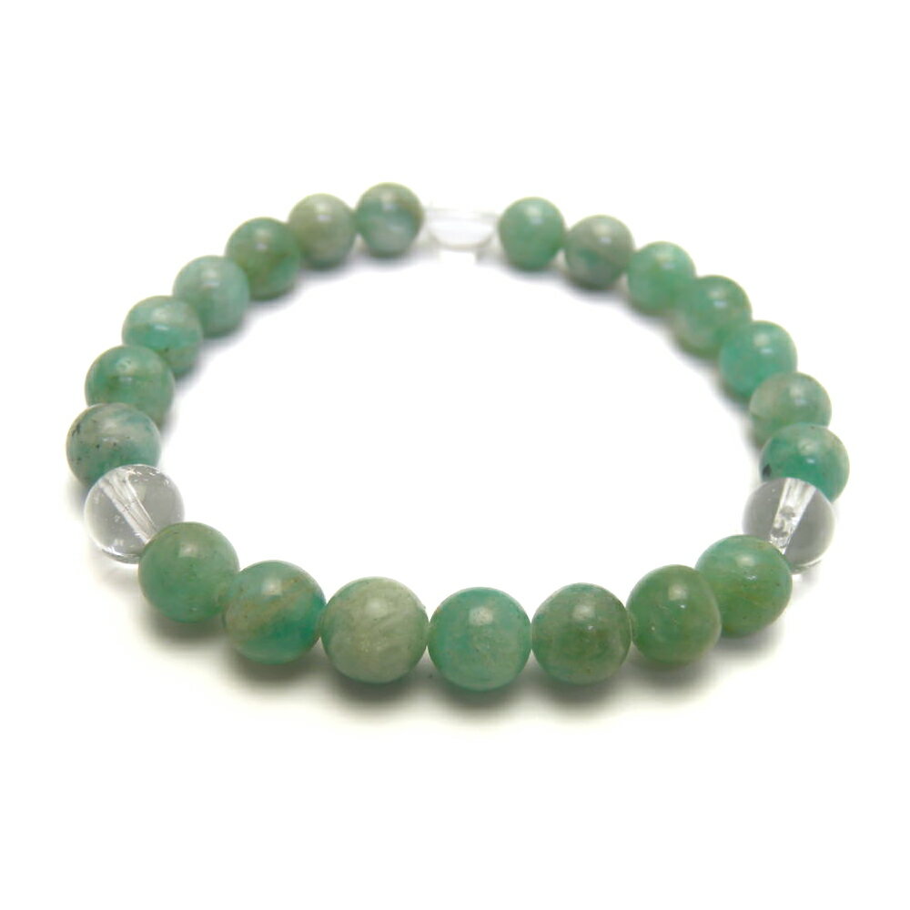 【8mm_Simple_3´sブレスレット】 アマゾナイト (ロシア産) 仕事運 天然石 パワーストーン / インペリアルオーラ おしゃれ かわいい オシャレ ...