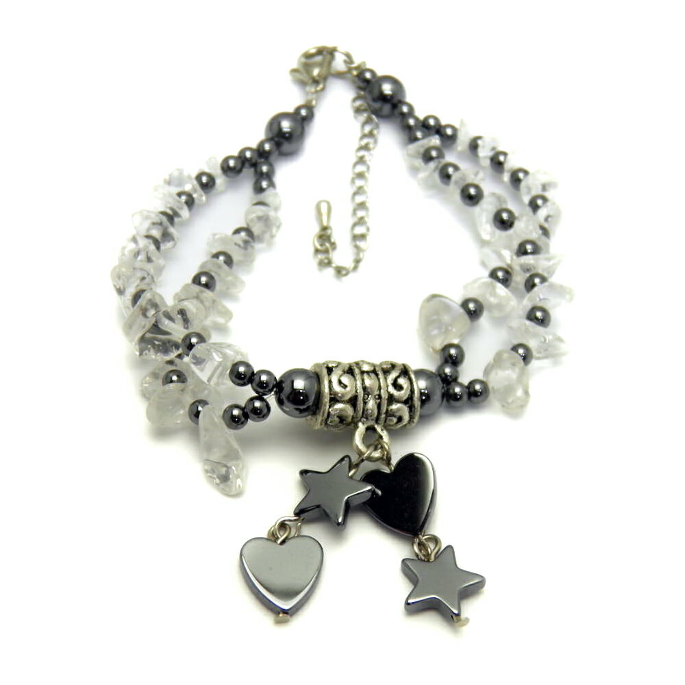 さざれヘマタイトブレスレット 誕生石 4月 「水晶」 天然石 パワーストーン / インペリアルオーラ おしゃれ かわいい オシャレ 可愛い プレゼント ギフト ...