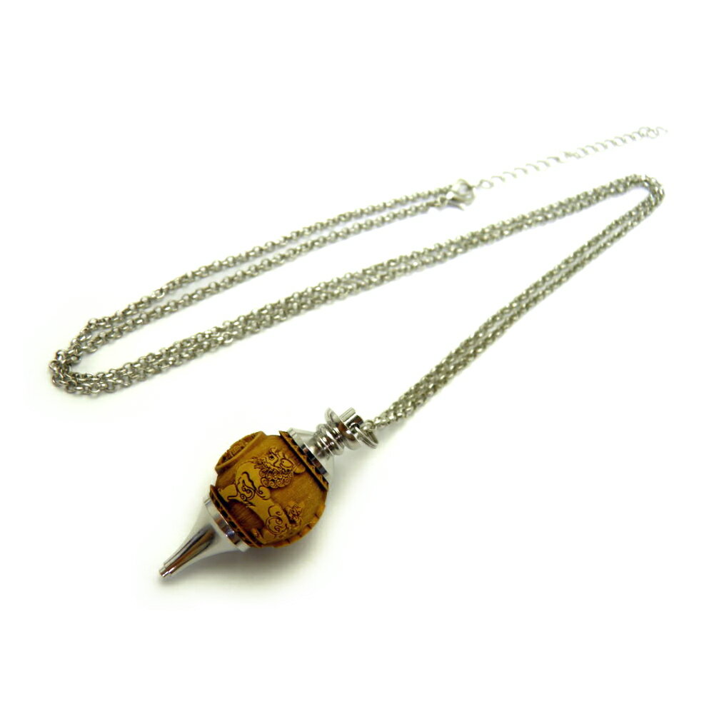 【浮彫】 貔貅 (ヒキュウ)柘植 ペンデュラム ネックレス 1個売り パワーストーン ダウジング ヒーリング / インペリアルオーラ おしゃれ かわいい オシャ...