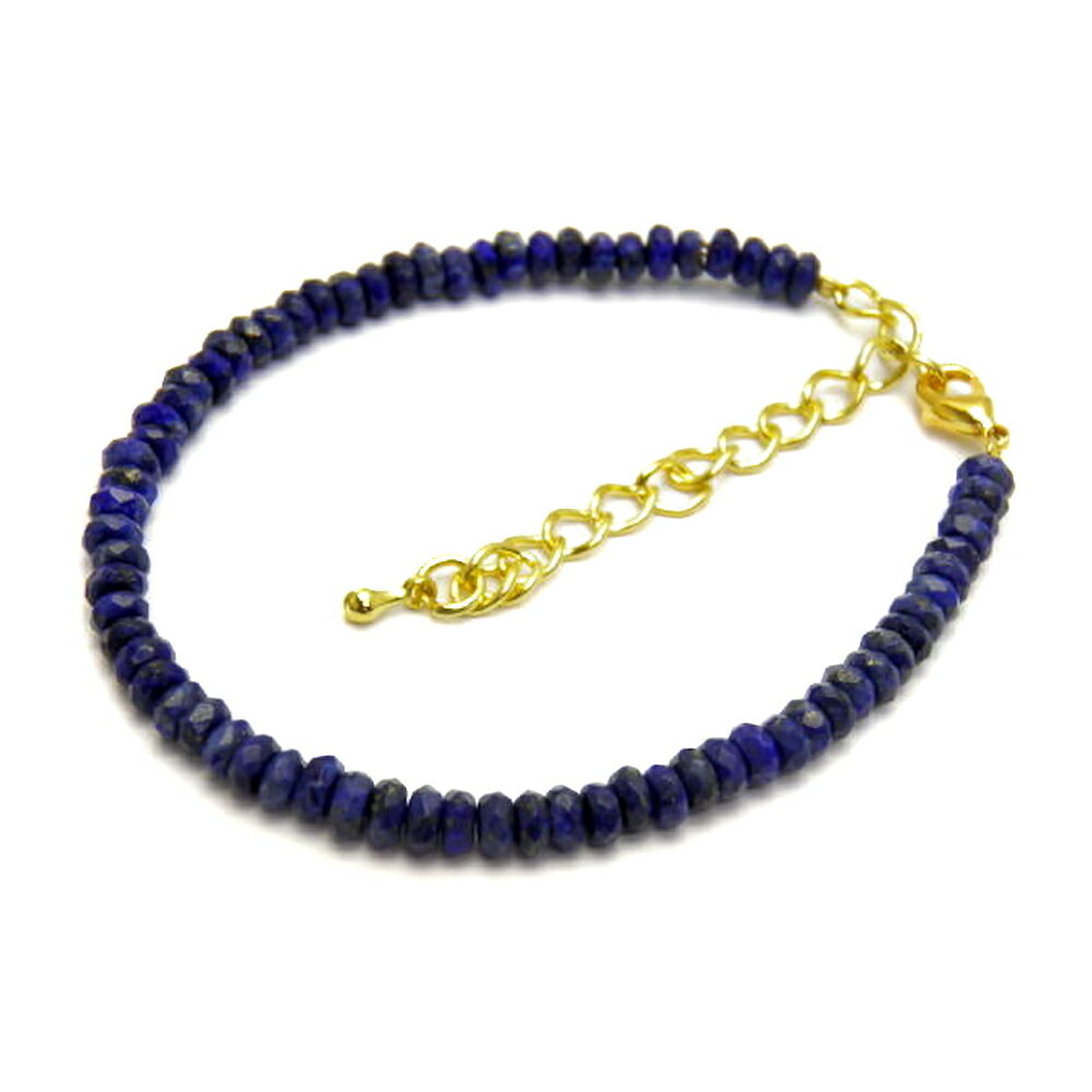 【ブレスレット】ラピスラズリ AAA ボタンカット 2×4mm アフガニスタン産 天然石 パワーストーン / インペリアルオーラ おしゃれ かわいい オシャレ ...