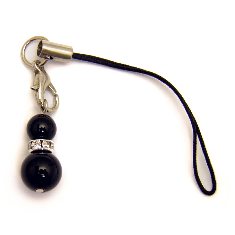 ひょうたんストラップ S オニキス パワーストーンストラップ ひょうたん携帯ストラップ ひょうたんスマホピアス 瓢箪 ひょうたんイヤホンジャック パワーストーン...