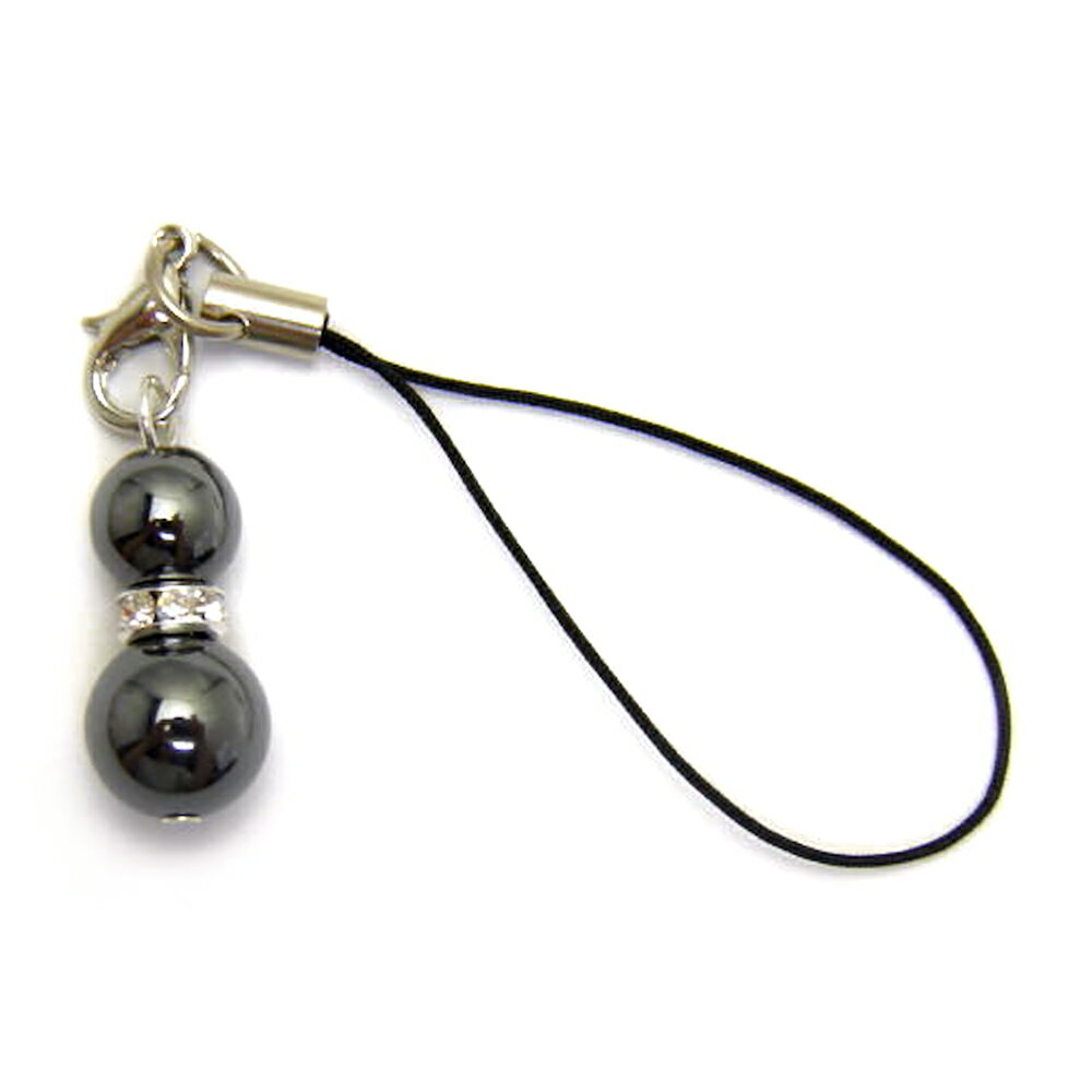 ひょうたんストラップ M ヘマタイト パワーストーンストラップ ひょうたん携帯ストラップ ひょうたんスマホピアス 瓢箪 ひょうたんイヤホンジャック パワーストー...