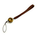 携帯ストラップ 革ひもストラップ (茶ひも) 五爪龍 金彫り タイガーアイ 18mm 天然石 パワーストーン プチギフト 転勤 退職 お礼 母の日 敬老の日 ギ...