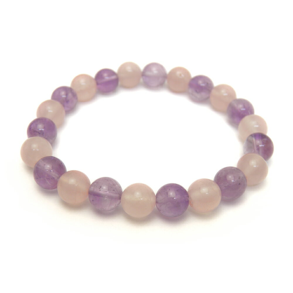 ■商品の内容 【8mm_Simple_Combiブレスレット】 ローズクォーツ＆アメジスト レディース＆メンズ ギフトに最適 数珠 ブレスレット 天然石 風水 パワーストーン 8mm玉使用のシンプルブレスです。どんなファッションにも合わせや...