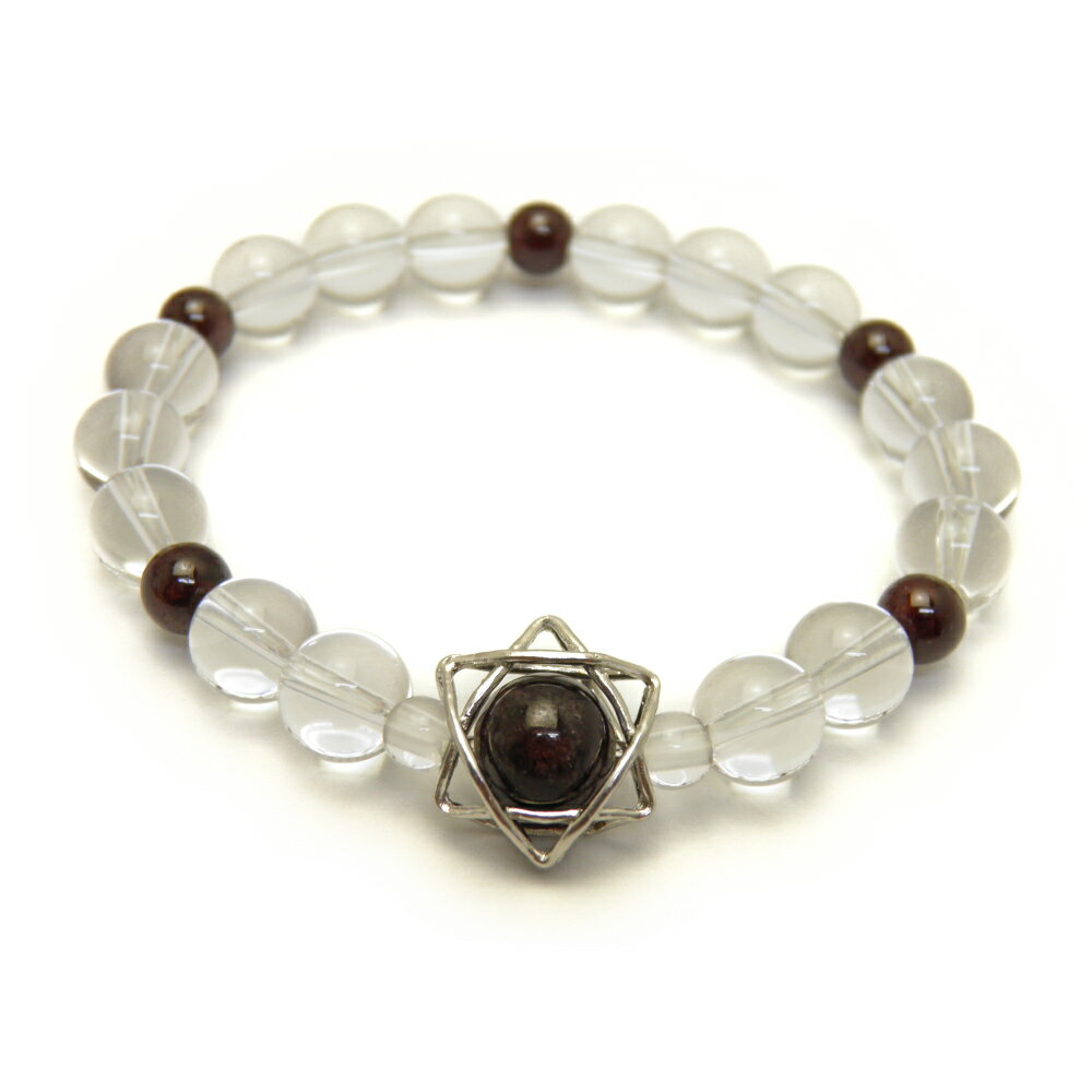 六芒星 ブレスレット 誕生石 1月 ガーネット Hexagram ヘキサグラム 天然石 パワーストーン プチギフト 転勤 退職 お礼 母の日 ギフト / インペリアルオーラ おしゃれ かわいい オシャレ 可愛い プレゼント ギフト 贈り物