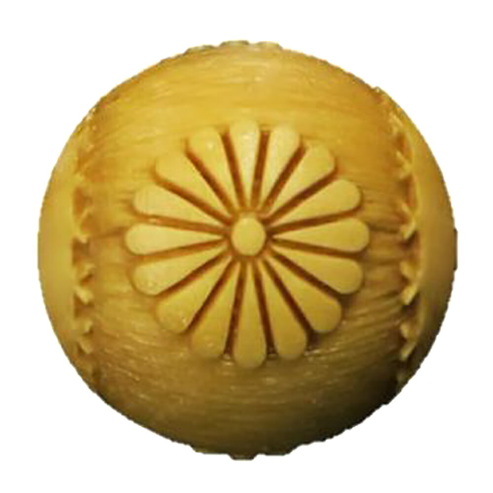 菊花紋章 菱紋入り No.003 ウッドビーズ 15mm 柘植 【穴あり一粒売りビーズ】 / 天然石、パワーストー..