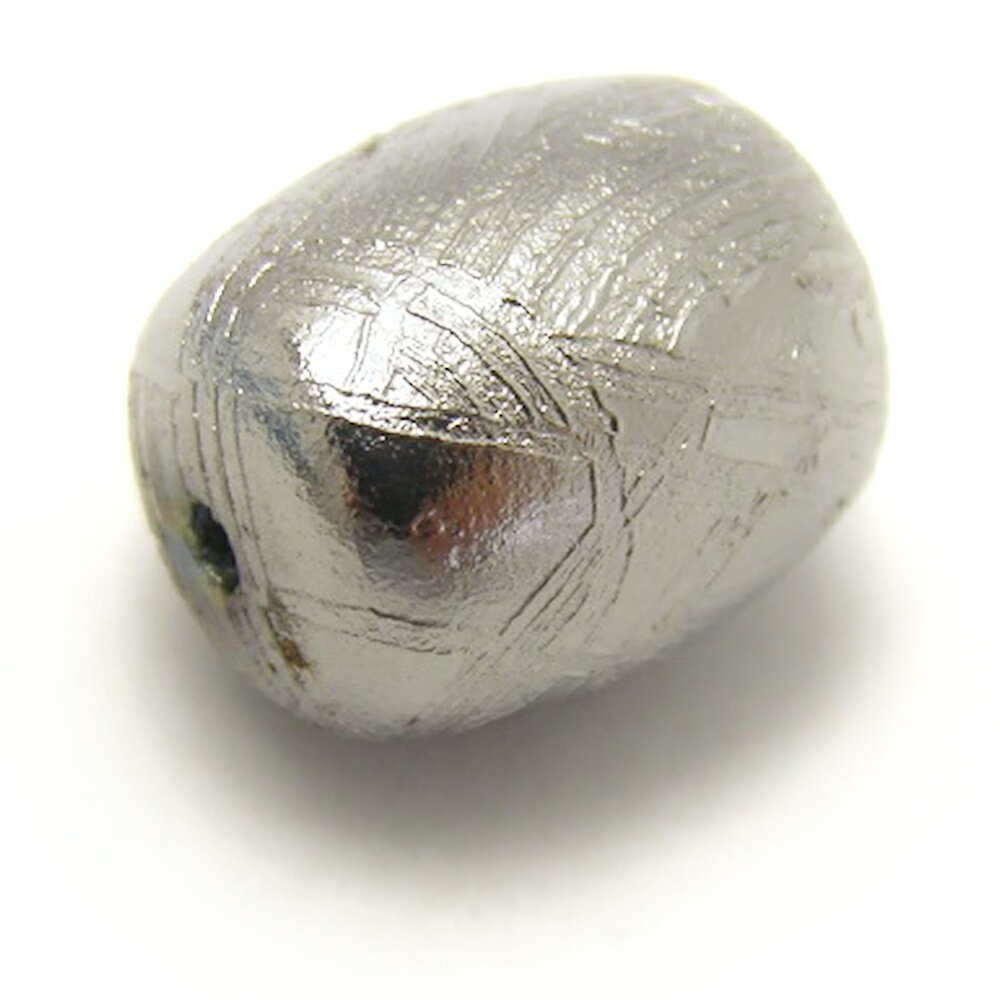 隕鉄 メテオライト俵型 1粒売り ギベオン シルバーカラー 約10.5×8.5mm【ナミビア産】送料無料 天然石 パワーストーン 父の日 母の日 敬老の日ギフト