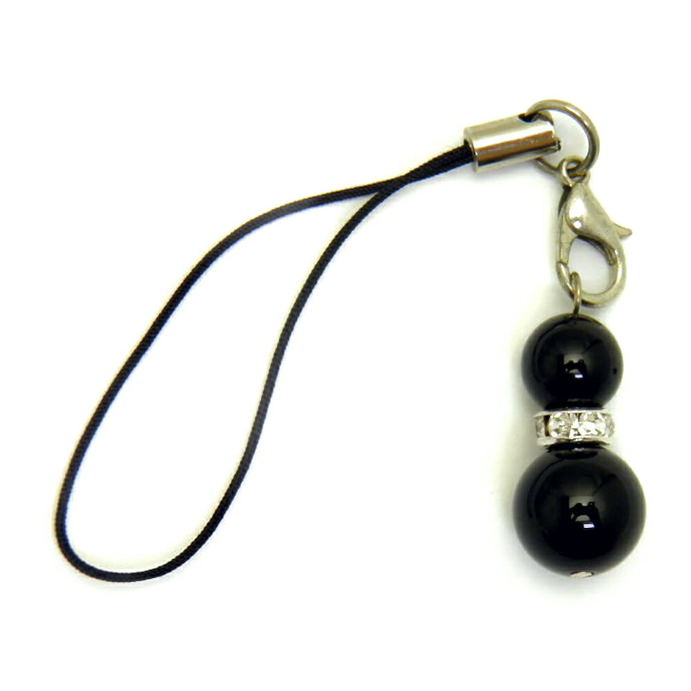 パワーストーン テクタイト ひょうたん ストラップ M メンズ・レディース用/厄除け祈願やお守りに ヒョウタン型(瓢箪)の天然石の携帯ストラップ / インペリア...