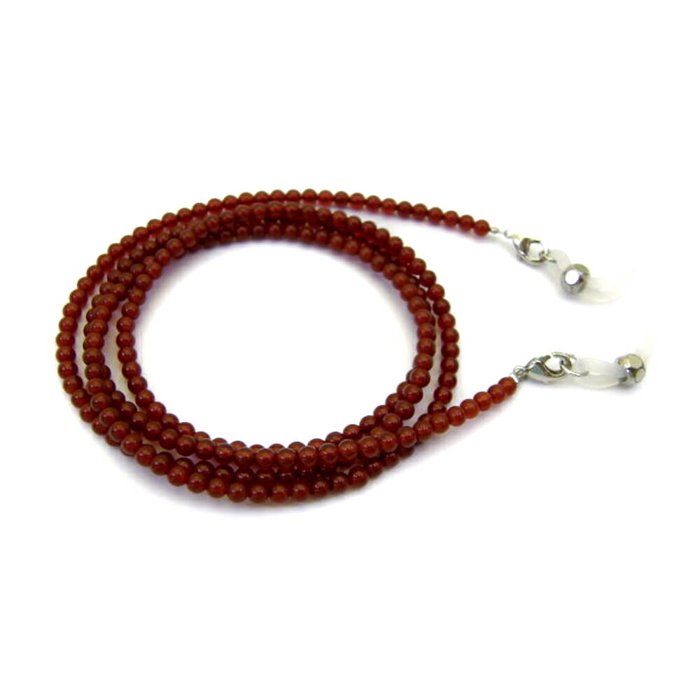 天然石 レッドメノウ 3mm玉 メガネチェーン パワーストーン メガネチェーン バラ売り メンズ レディース レッドメノウメガネチェーン / インペリアルオーラ...