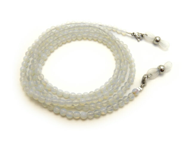 天然石 メガネチェーン オブシディアンオパール 4mm玉メガネチェーン パワーストーン 天然石 オブシディアンオパール 4mm玉 眼鏡チェーン グラスコード /...