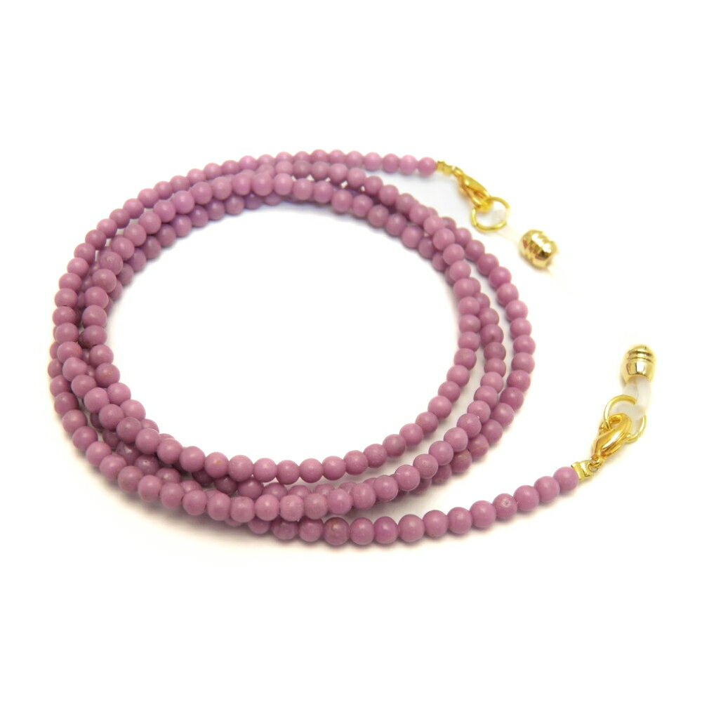 フォスフォシデライト AA+ ラウンド 3mm (金)メガネチェーン 置き忘れ防止 めがねホルダー メガネストラップ 眼鏡コード 父の日 母の日 敬老の日ギフト...