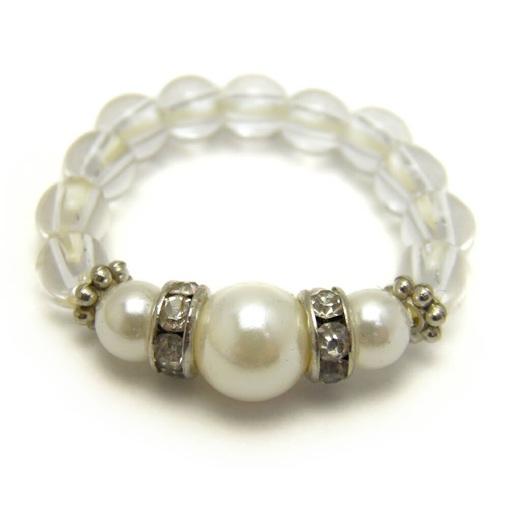 丸玉ビーズリング(フリーサイズ)貝パール リング(指輪)パワーストーン / インペリアルオーラ おしゃれ かわいい オシャレ 可愛い プレゼント ギフト 贈り物