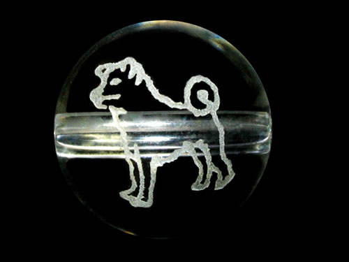 【彫刻ビーズ・彫りビーズ】戌(いぬ)水晶(素彫り) 12mm【彫刻 一粒売りビーズ】 天然石 パワーストーン / インペリアルオーラ おしゃれ かわいい オシャレ 可愛い プレゼント ギフト 贈り物