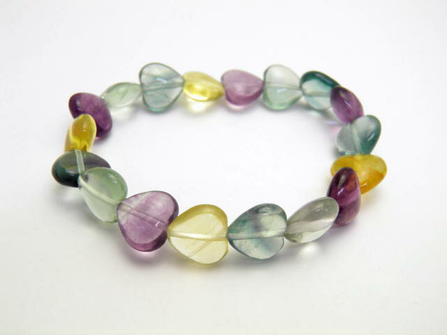 キャンディーフローライトハート型ブレスレット 1本売り【蛍石】ハートサイズ約12.5mm【アメリカ産】天然石 パワーストーン / インペリアルオーラ おしゃれ かわいい オシャレ 可愛い プレゼント ギフト 贈り物