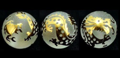 龍 水晶チタンメッキ(金色)12mm【彫刻 一粒売りビーズ】 天然石 風水 パワーストーン / インペリアルオーラ おしゃれ かわいい オシャレ 可愛い プレゼント ギフト 贈り物