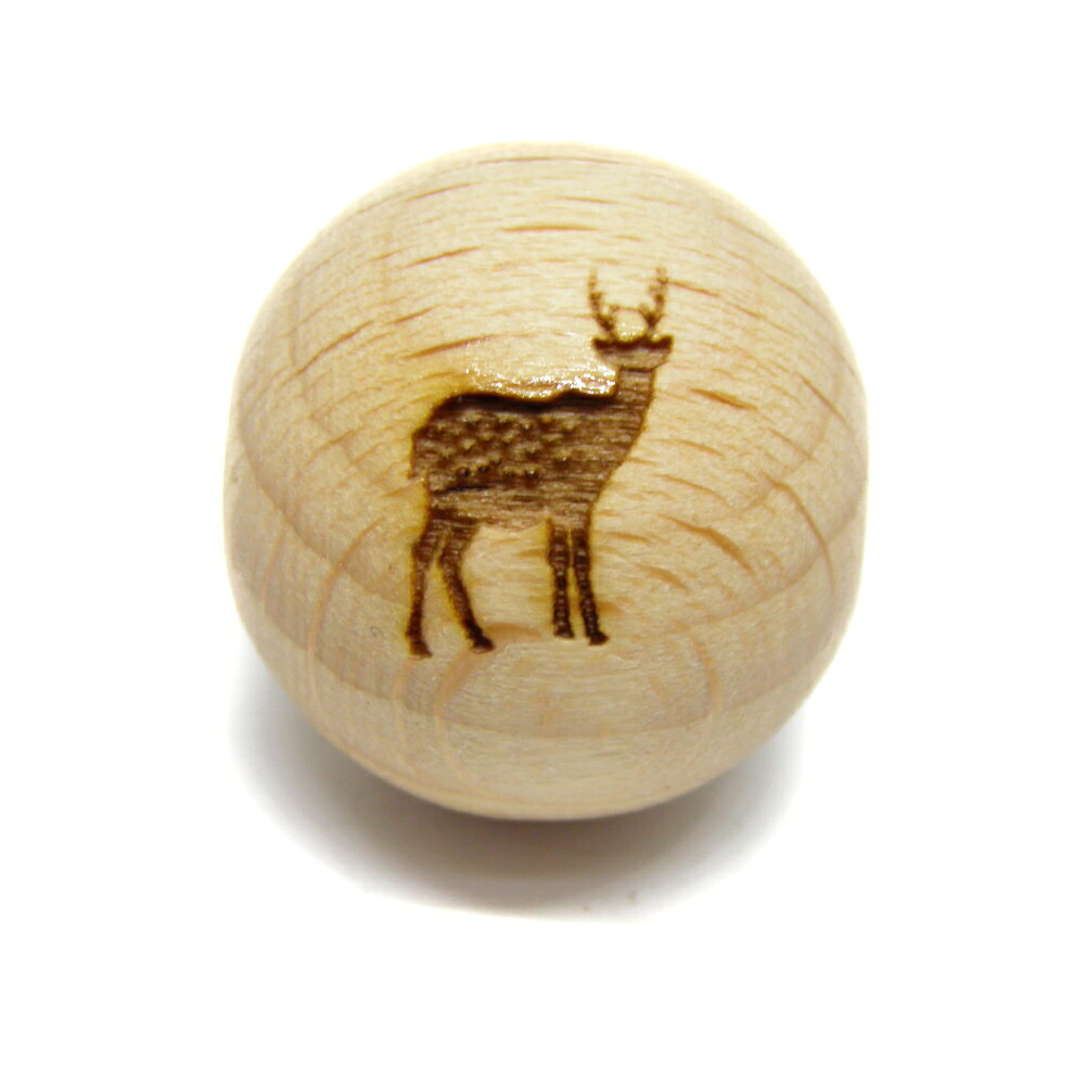 欅 ケヤキ 鹿 20mm 横穴 彫刻ビーズ・彫りビーズ 手作りにオススメ！ 天然石 パワーストーン / インペリアルオーラ おしゃれ かわいい オシャレ 可愛い プレゼント ギフト 贈り物 彫刻ビーズ 彫りビーズ