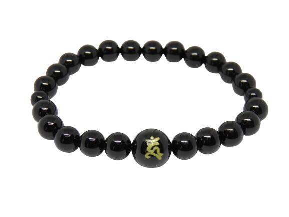 ウーン 馬頭観音 オニキス (金色入り) 梵字玉 12mm ブレスレット 天然石 パワーストーン プチギフト 転勤 退職 お礼 母の日 敬老の日 クリスマス ギ...