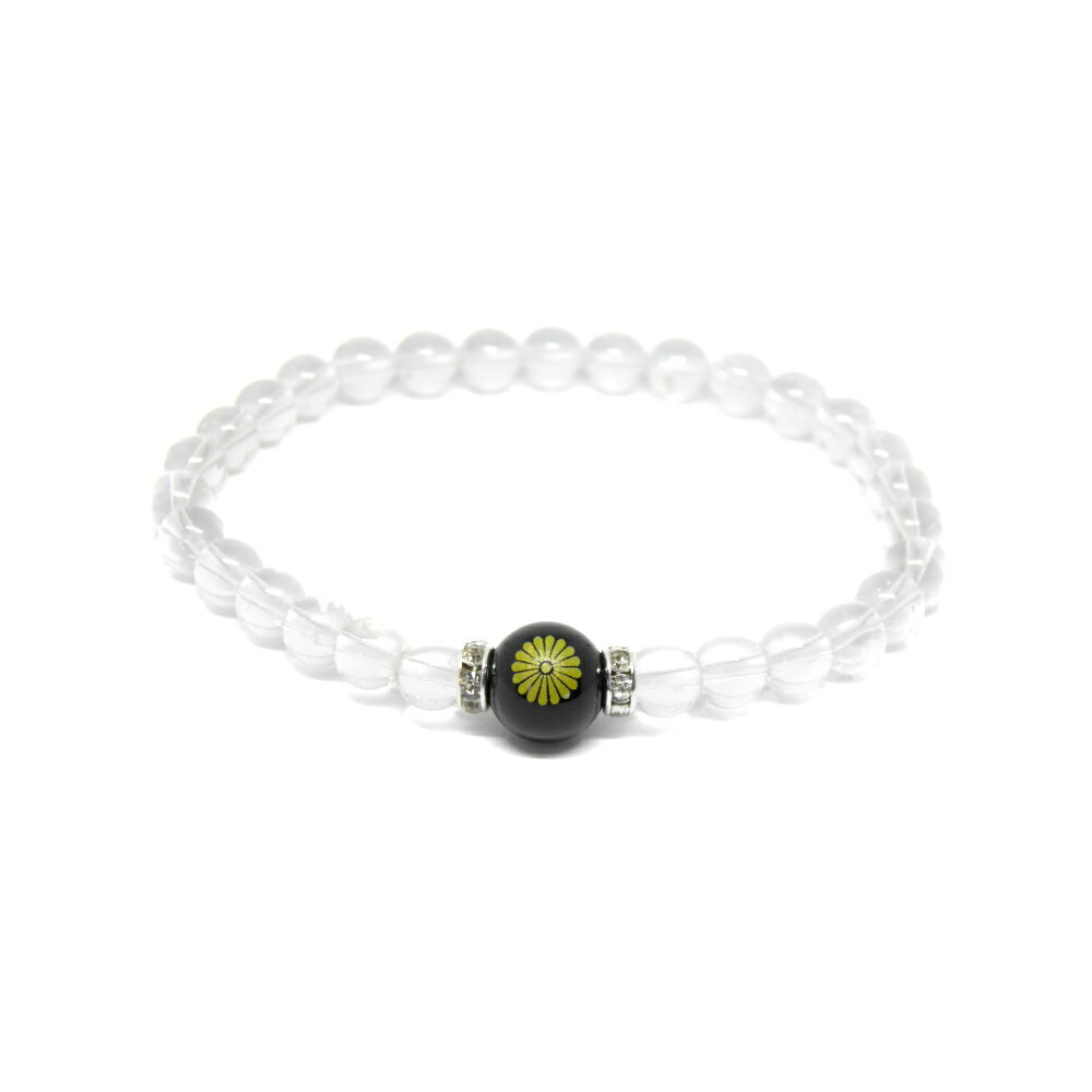 『菊紋章』オニキス 金彫り 10mm ブレスレット 天然石 パワーストーン プチギフト 転勤 退職 お礼 母の日 敬老の日 クリスマス ギフト / インペリアル...