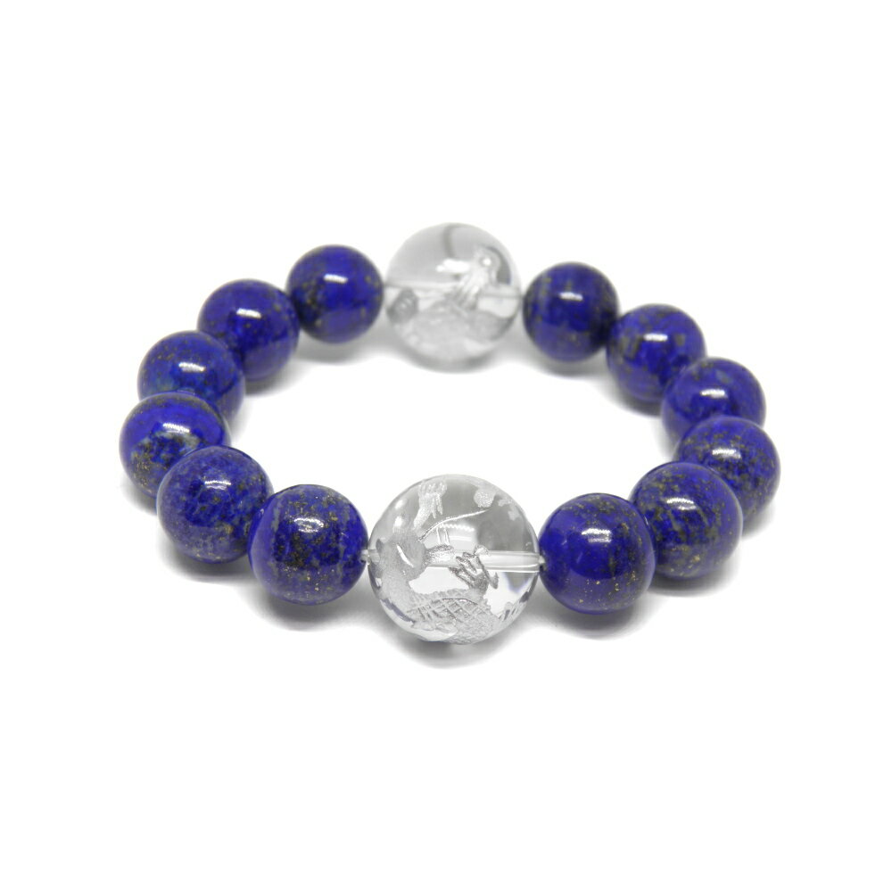 龍鳳凰 龍銀彫り&鳳凰銀彫り 20mm 水晶 ラピスラズリ AAAA 14mmブレスレット 天然石 パワーストーン / インペリアルオーラ おしゃれ かわいい ...