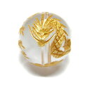 九頭龍 くずりゅう 水晶 (金色入り)12mm 【彫刻 一粒売りビーズ】 天然石 パワーストーン / インペリアルオーラ おしゃれ かわいい オシャレ 可愛い ...