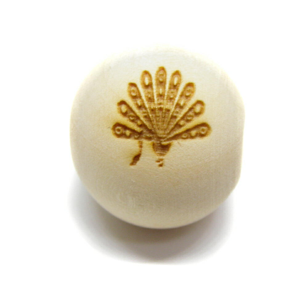 ツガ 栂 大粒 トライバル 孔雀 クジャク セミラウンドウッドビーズ 20mm玉ビーズ 一粒売り 天然石 パワーストーン / インペリアルオーラ おしゃれ かわいい オシャレ 可愛い プレゼント ギフト 贈り物