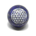 フラワーオブライフ ラピスラズリ タイプ4(白彫り)12mm 【レーザー彫刻ビーズ・彫りビーズ 】 天然石 風水 パワーストーン / インペリアルオーラ おしゃれ かわいい オシャレ 可愛い プレゼント ギフト 贈り物