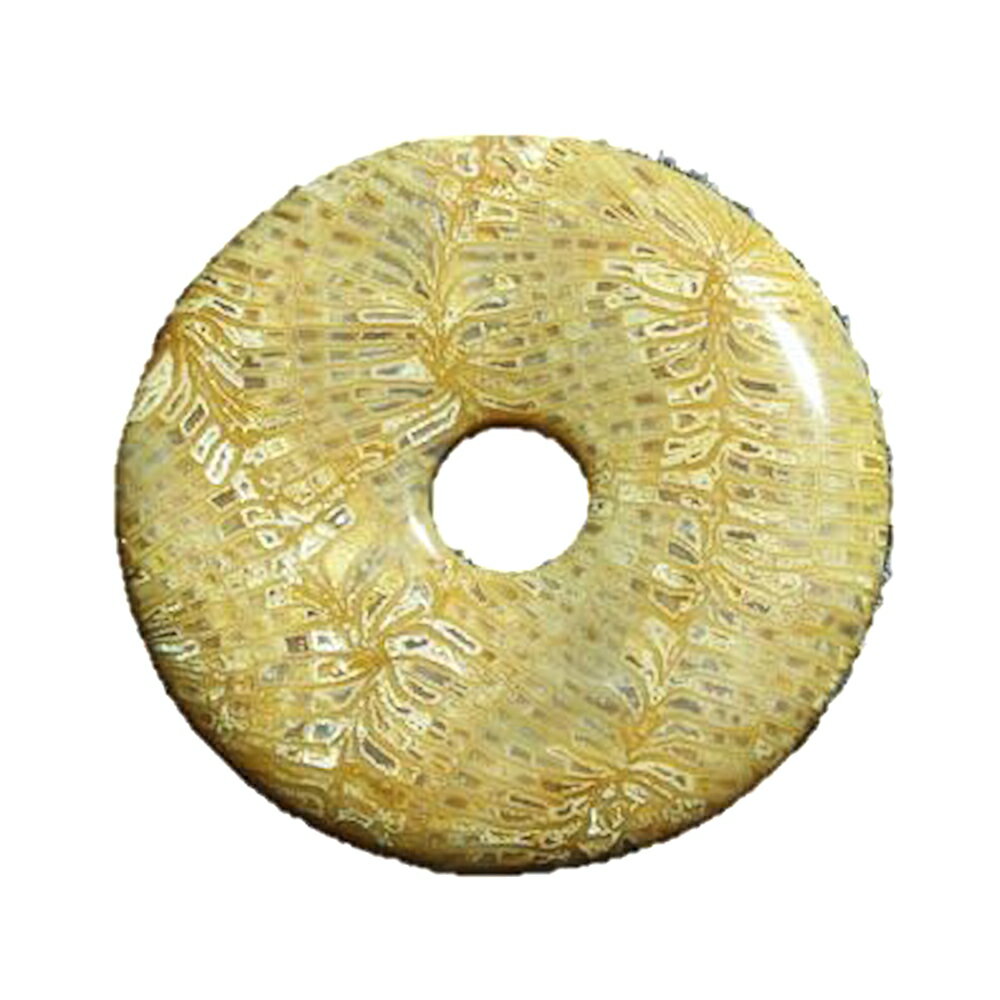 珊瑚の化石 (フォシルコーラル) ピーディスク(円環/ドーナツ)バラ売り パワーストーン / インペリアルオーラ おしゃれ かわいい オシャレ 可愛い プレゼン...
